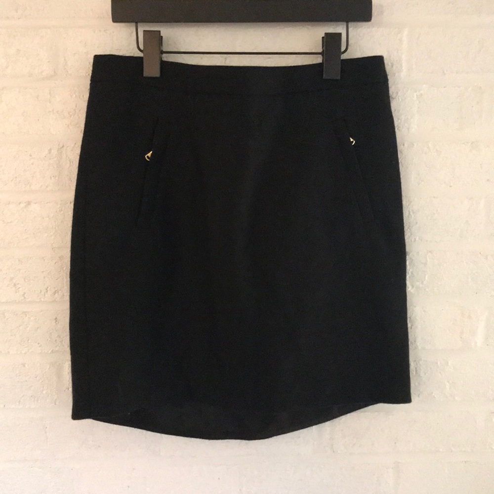 J. Crew zip pocket mini skirt-Black- 2